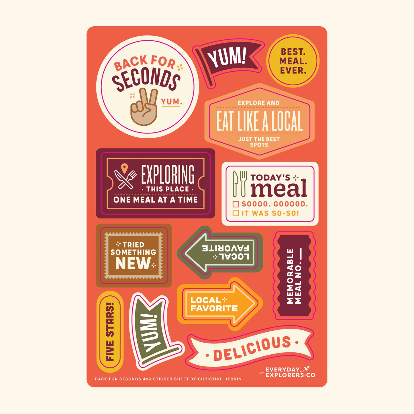 Back for Seconds - 4x6 Sticker Sheet