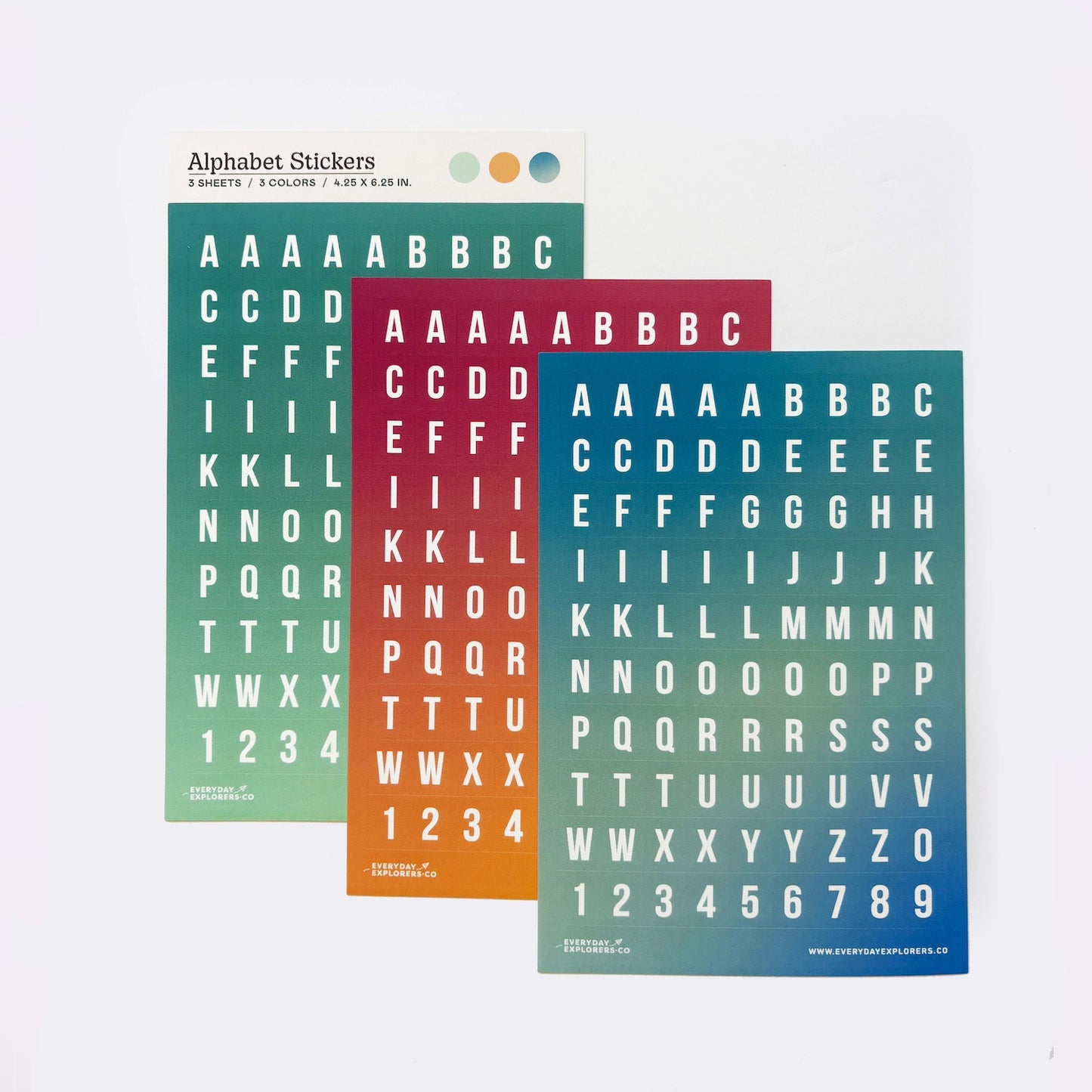 Summertime - Set of 3 Alphabet Sticker Sheets