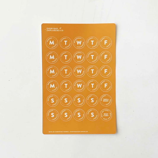 Days of the Week - 4x6 Sticker Sheet