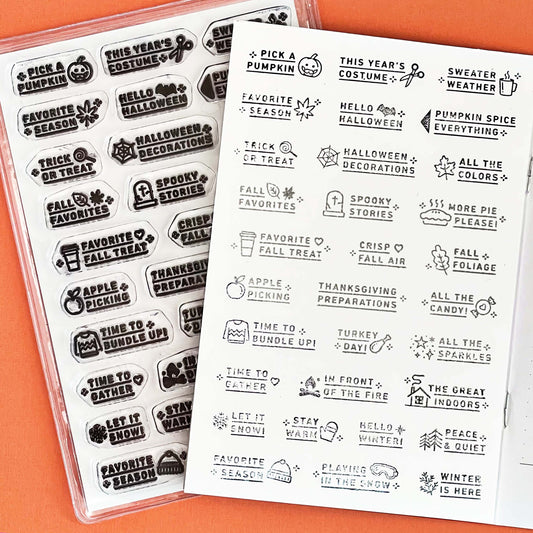 Fall & Winter Prompts - 4x6 Clear Stamp Set